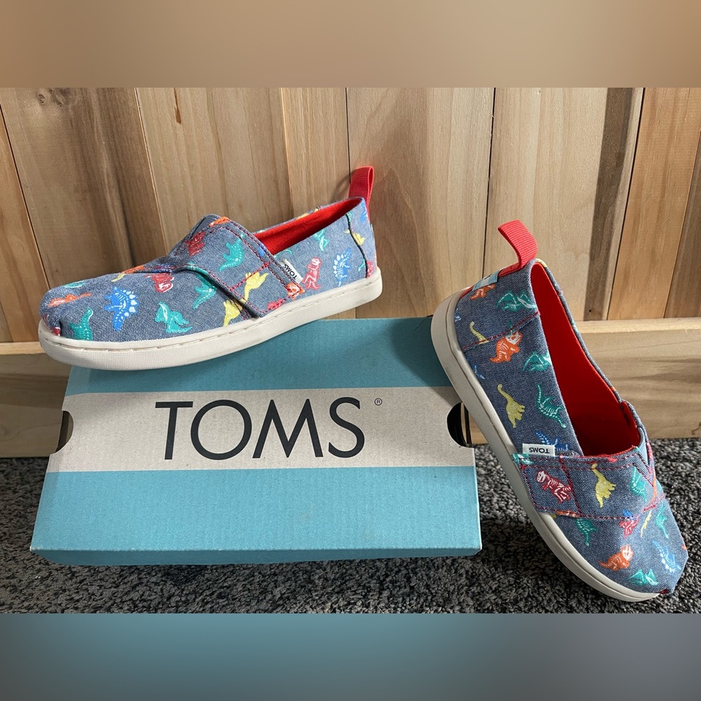 Toms Kids Shoes with Colorful Butterfly Print